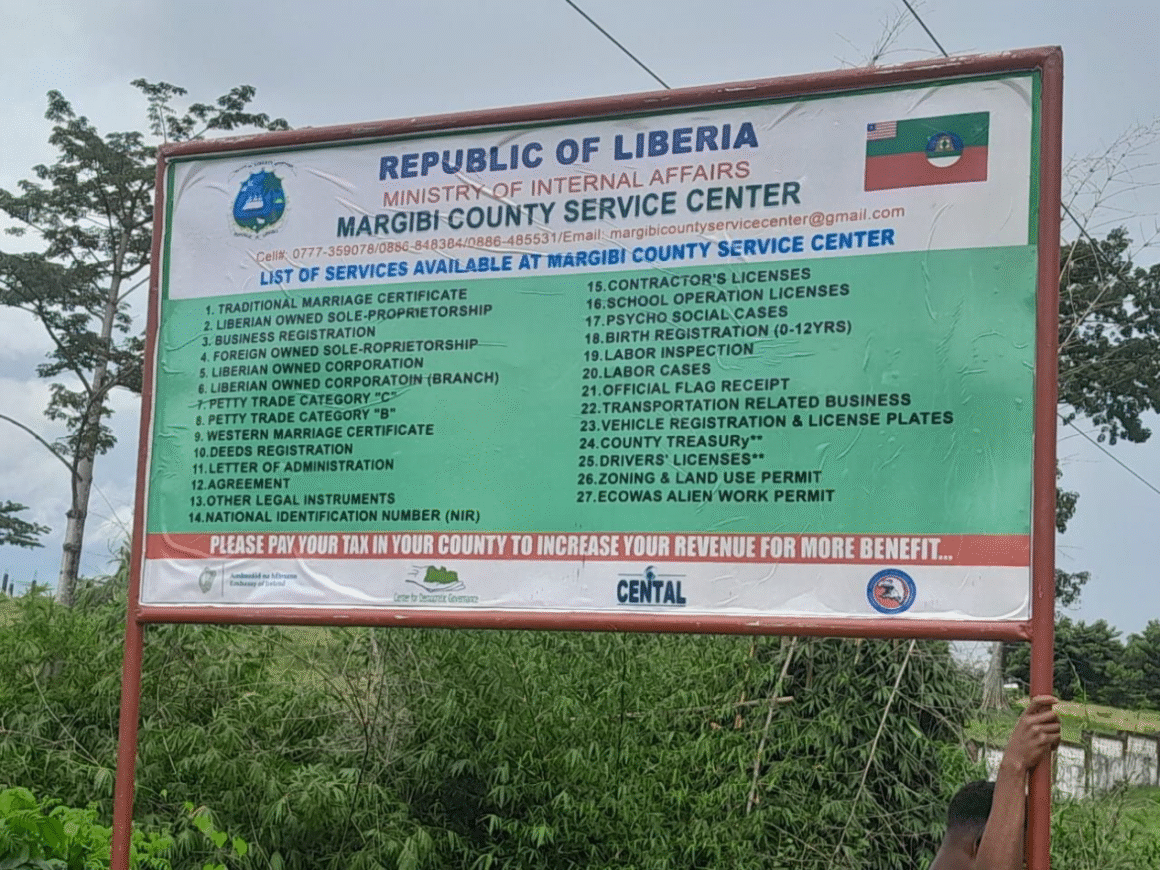 CDG..3 CDG and Partners Install Public IEC Signposts in Margibi County